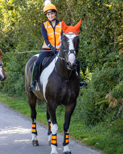 Woof Wear Reflective Club Boots Hi Viz Orange - Horse Riding Safety Gear - Equestrian