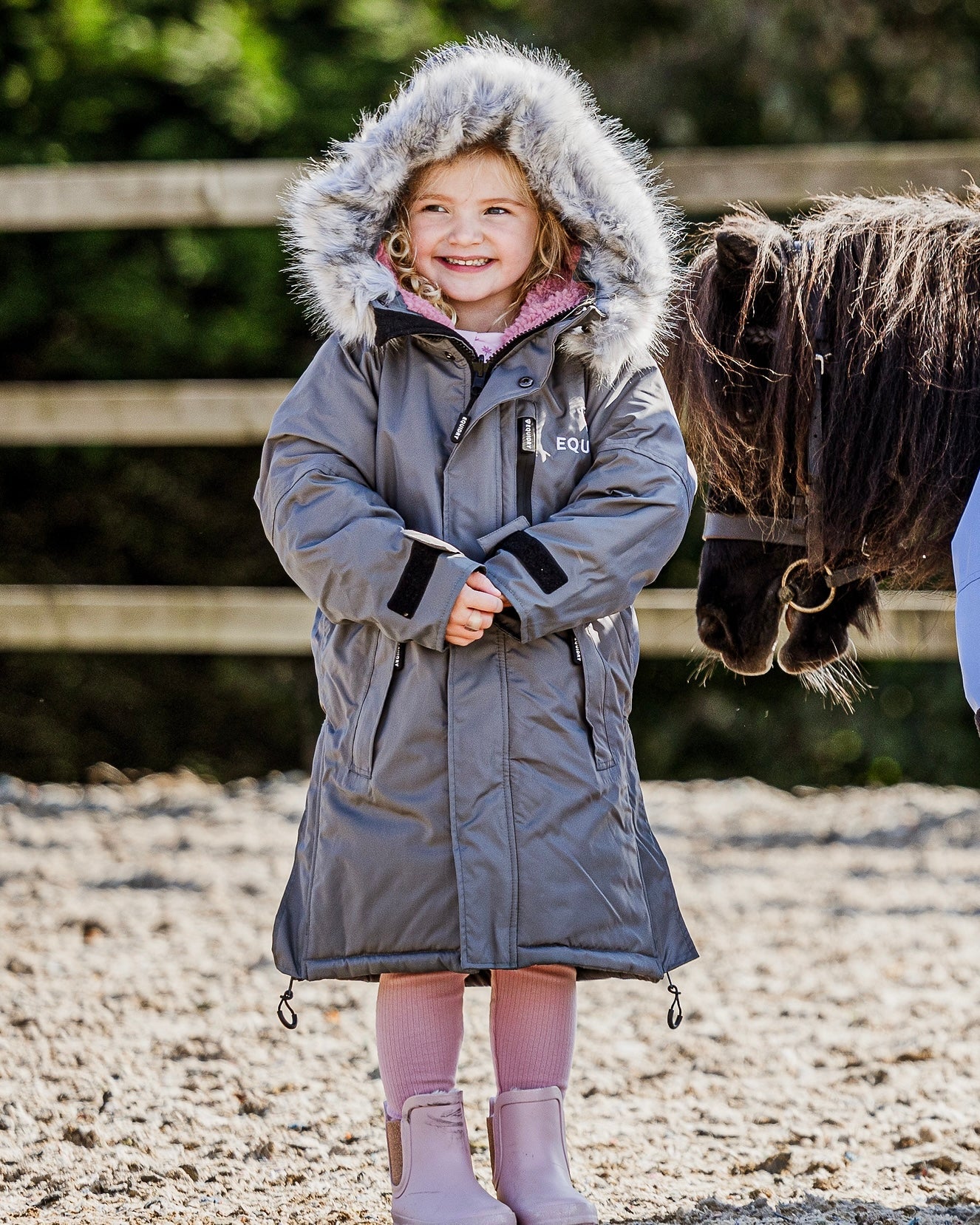 EQUIDRY Evolution Children's Thick Fleece Grey/Pale Pink