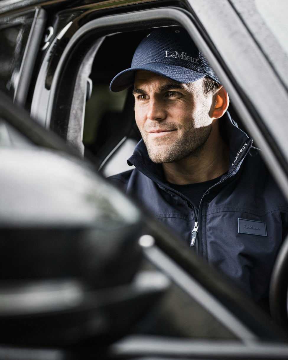 LeMieux Navy Mesh Baseball Cap: Breathable, Lightweight, and Adjustable Fit. Perfect for everyday wear.