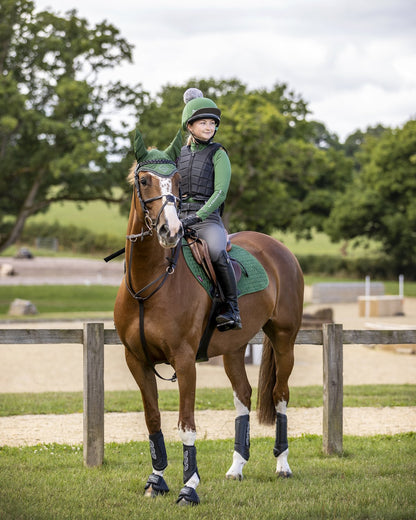 LeMieux Suede Close Contact Square - Hunter Green Saddle Pad from Equiflair: Equestrian Style & Comfort