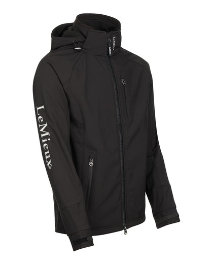 LeMieux Mens Elite Soft Shell Jacket - Black: Water Resistant, Detachable Hood Equestrian Apparel