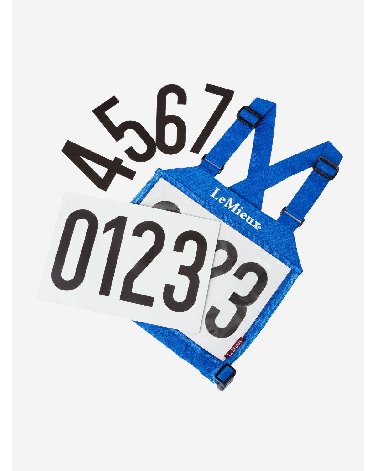 LeMieux Eventing Bib: Bennetton Blue Competition Number Holder for Equestrian Events
