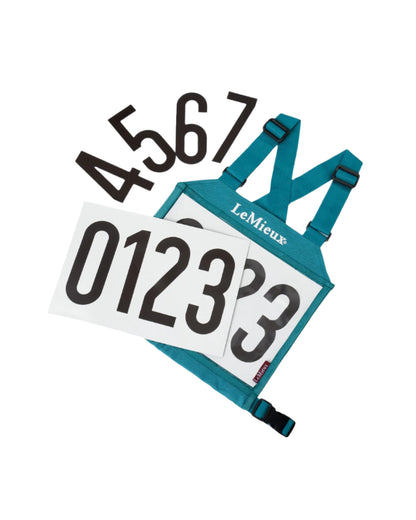 LeMieux Eventing Bib Peacock: Adjustable Competition Number Holder for Equestrian Events