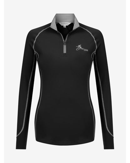 LeMieux Base Layer - Black Women's Riding Shirt with UV Protection Quarter Zip Pullover