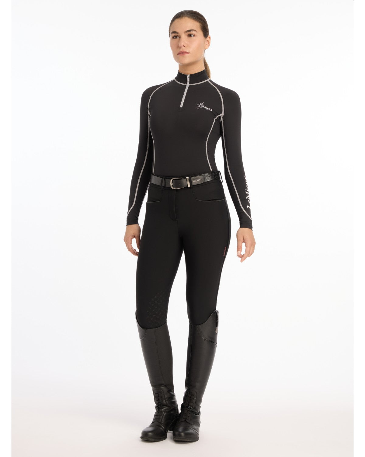 Lemieux Base Layer - Black Riding Shirt: UV Protection, Equestrian Apparel