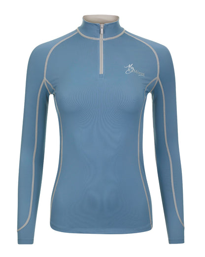 LeMieux Ice Blue Base Layer, Women's Equestrian Quarter Zip Shirt, Sports Top