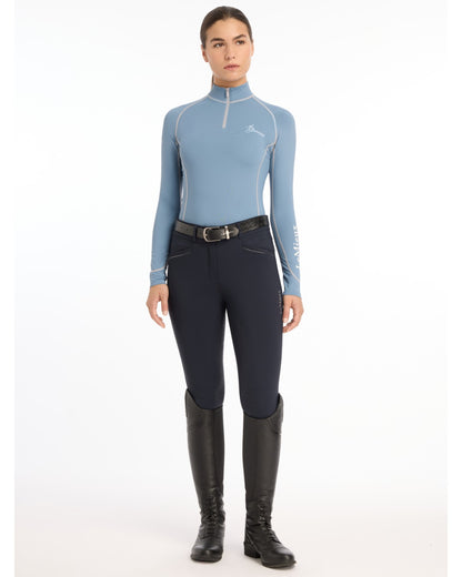 LEMIEUX BASE LAYER ICE BLUE: Equestrian riding apparel, quarter zip, UV50+ protection, sweat-wicking base layer by Equiflair