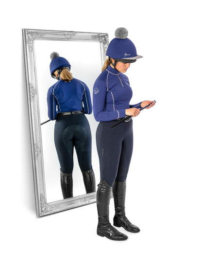 LeMieux Ink Blue Base Layer: Equestrian Riding Apparel, UV50+, Sweat-Wicking, 360° Stretch