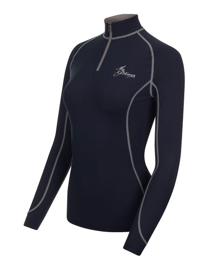 LeMieux Base Layer - Navy - Women's Riding Apparel, UV50+ quarter zip base layer