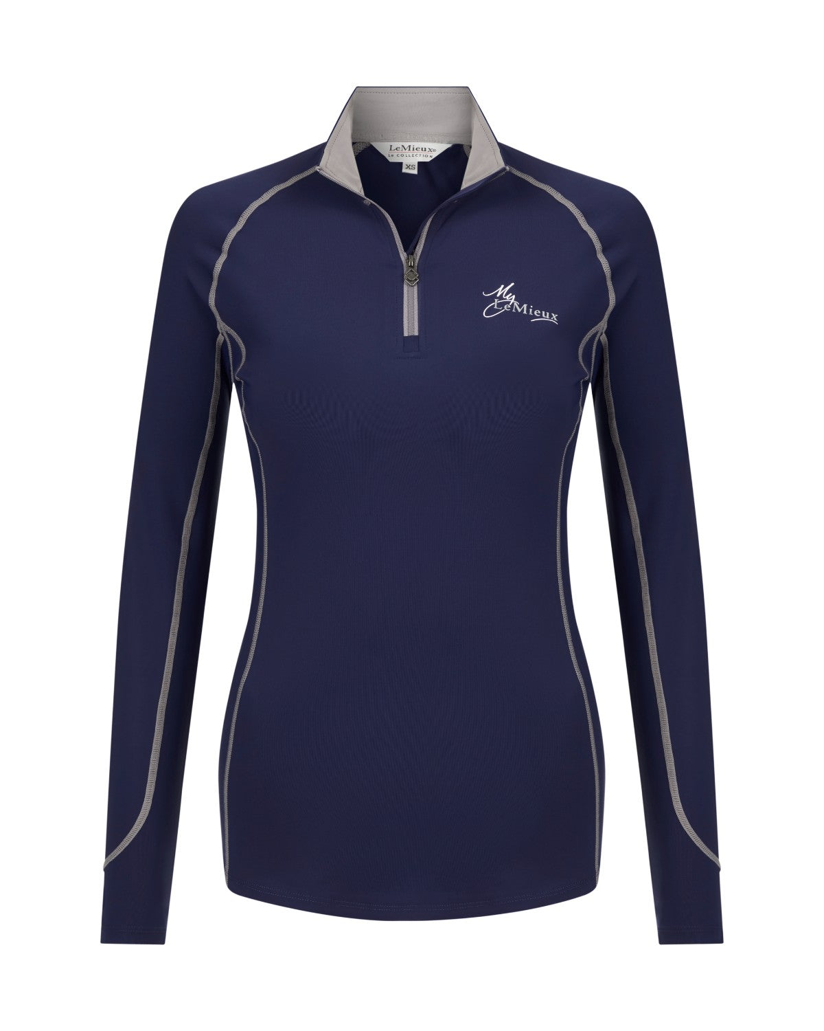 LEMIEUX Base Layer Navy - Women's Equestrian Riding Apparel, Long Sleeve, Moisture-Wicking, UV Protection