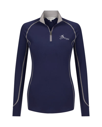 LEMIEUX Base Layer Navy - Women's Equestrian Riding Apparel, Long Sleeve, Moisture-Wicking, UV Protection