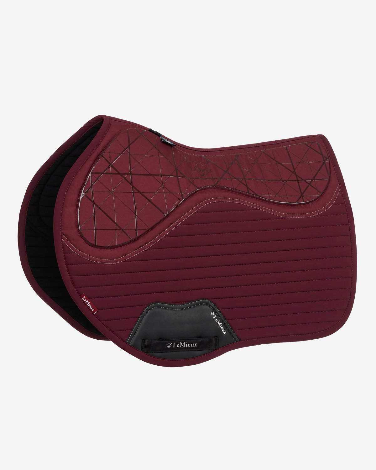 LeMieux Soft Shell Anti Slip Eurojump Square Saddle Pad - Burgundy | Equine Comfort & Style