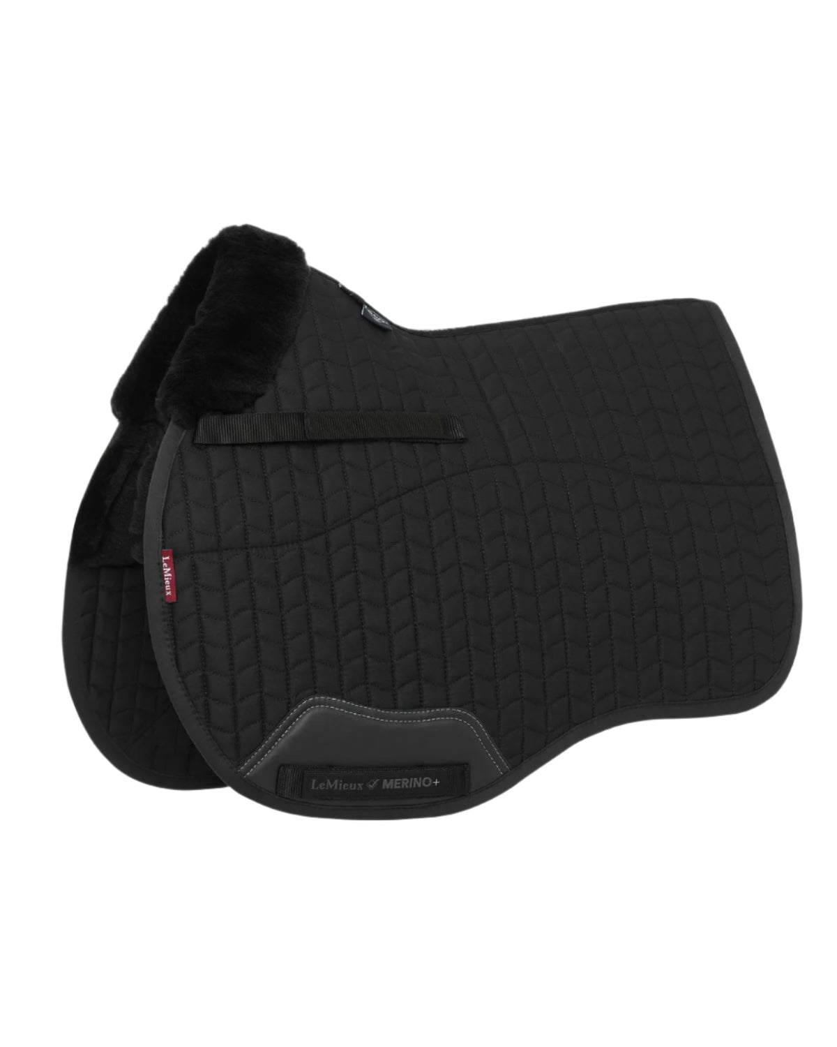 LeMieux Merino+ Half Lined GP Square Black Saddle Pad - Equestrian Comfort & Performance