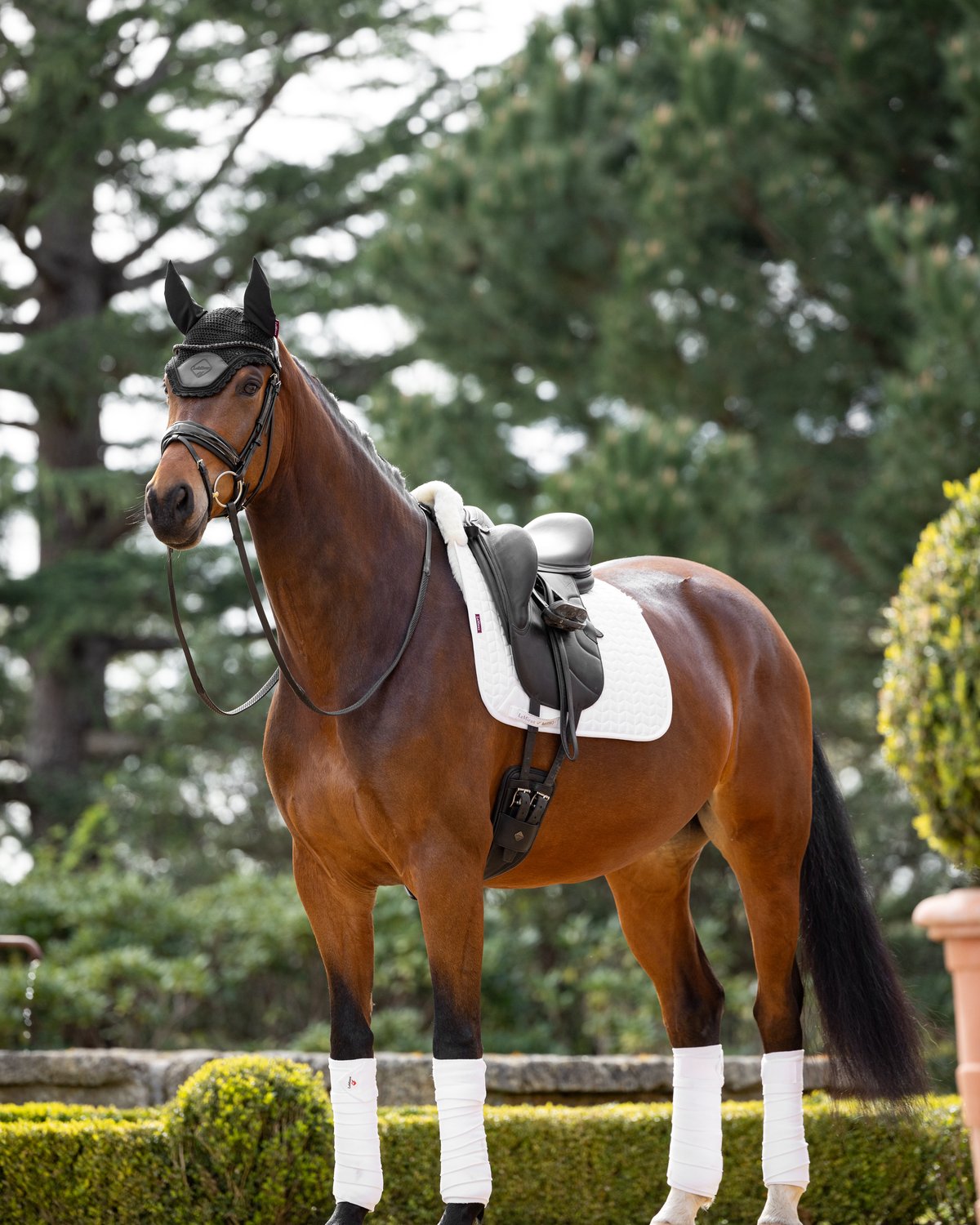 LeMieux Merino+ Half Lined Dressage Square White/Natural
