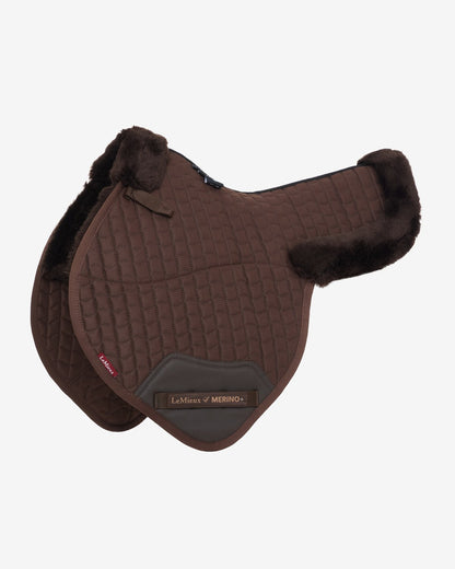 LEMIEUX MERINO+ Half Lined Close Contact Numnah Brown Saddle Pad - Equiflair