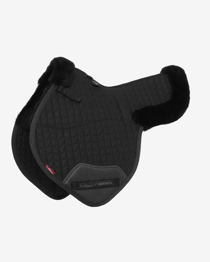 LeMieux Merino+ Half Lined Close Contact Numnah Black: Premium Horse Saddle Pad