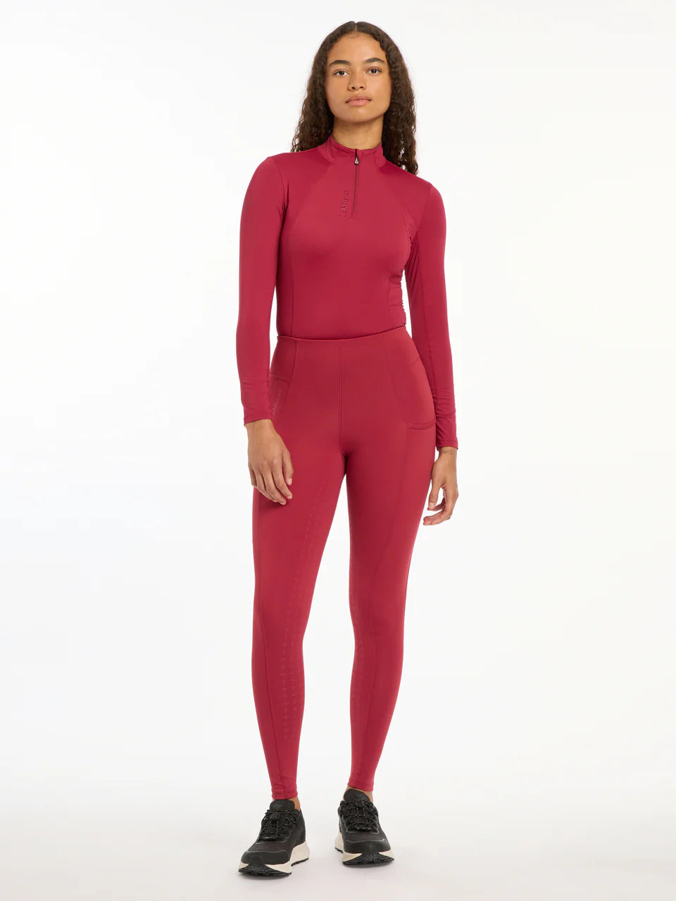 LeMieux Ember Base Layer: Women's Riding Apparel, UV Protection, Quarter Zip Top & Leggings Set