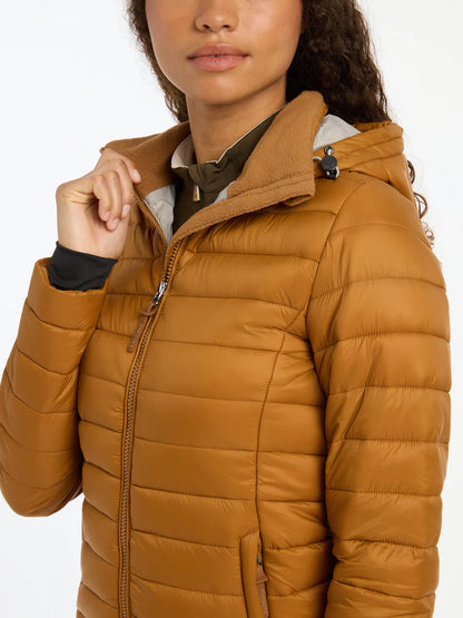 LeMieux Tilly Hooded Puffer Jacket - Ginger Color | Equiflair Lightweight, Warm, Water Resistant