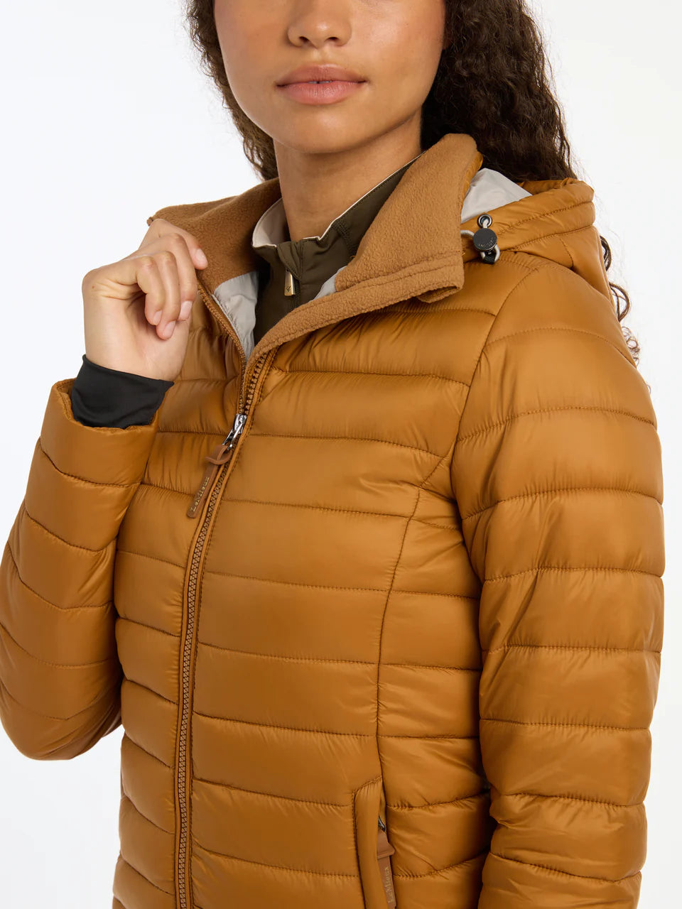 LeMieux Tilly Hooded Puffer Jacket - Ginger Color | Equiflair Lightweight, Warm, Water Resistant