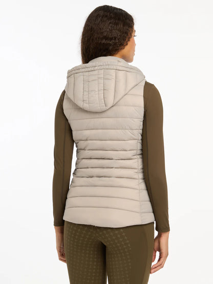 LeMieux Tilly Hooded Puffer Gilet Ash - Equiflair - Women's Padded Vest with Hood