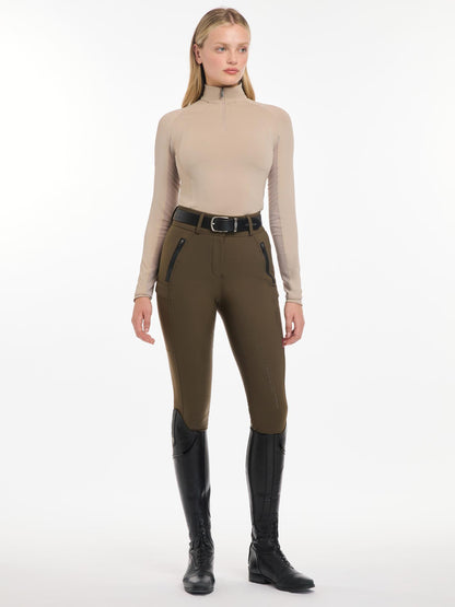 LEMIEUX HALLE LIGHTWEIGHT BASE LAYER - ALMOND Equestrian Apparel. UV30+ Cooling Shirt. Perfect for Hot Weather Riding.