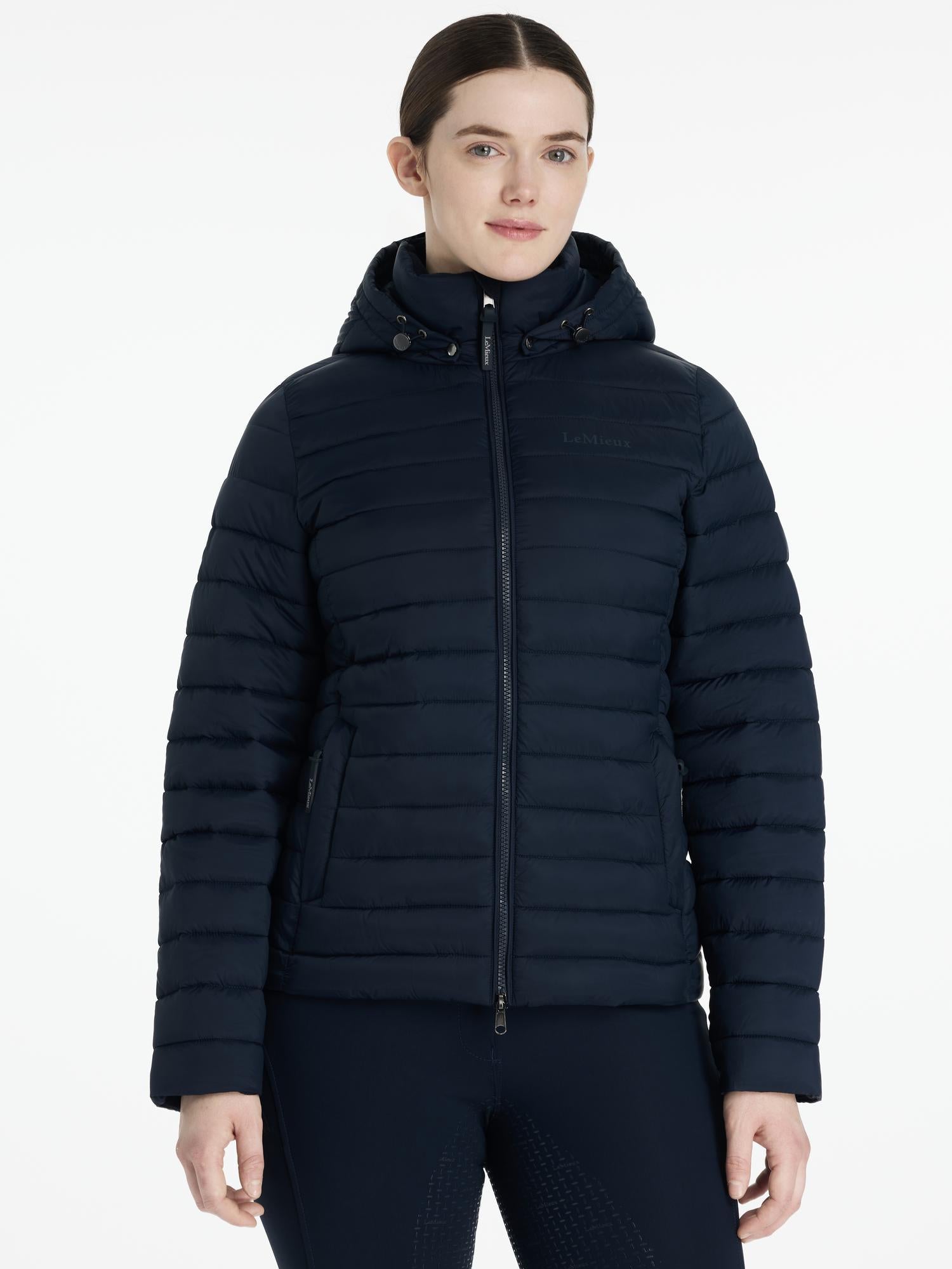 LeMieux Rose Hooded Puffer Jacket Navy