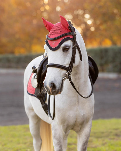 LEMIEUX MINI CLASSIC FLY HOOD Cranberry | Equestrian Horse Fly Mask