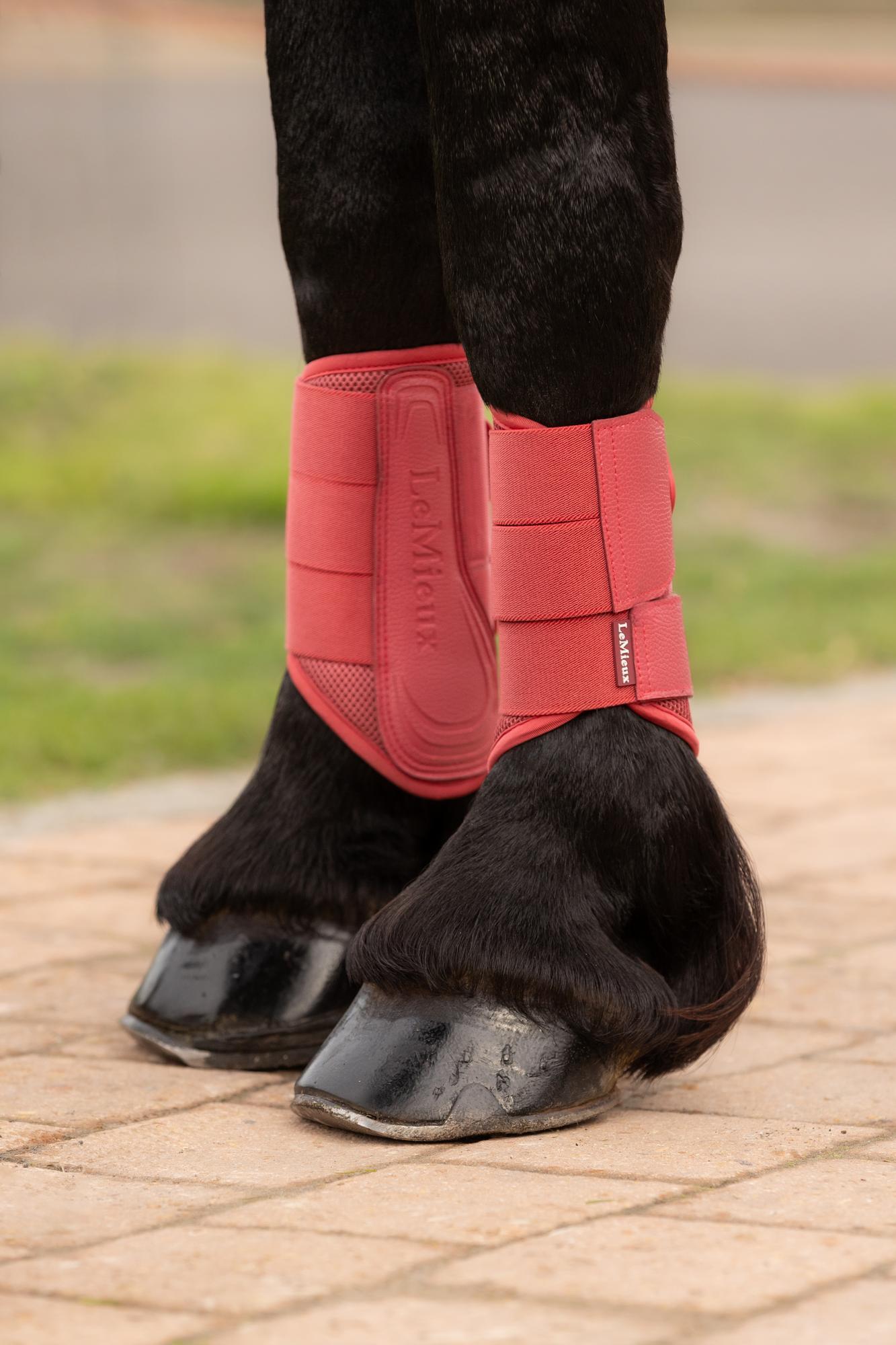 LeMieux Arika Mesh Brushing Boots Cranberry