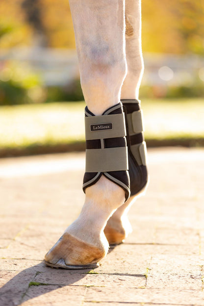 LEMIEUX GRAFTER brushing boots in ROSEMARY for horses. Equestrian leg protection by Equiflair.