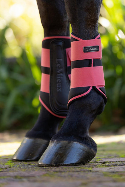 LeMieux Grafter Brushing Boots Cranberry - Horse Leg Protection