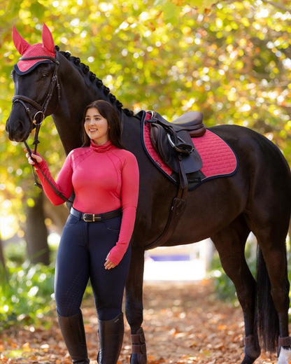 LEMIEUX SUEDE CLOSE CONTACT SQUARE CRANBERRY Saddle Pad, Horse Riding Apparel by Equiflair