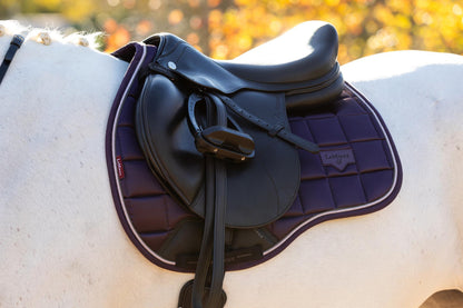 LeMieux Loire Classic GP Square Juniper Saddle Pad on White Horse | Equiflair