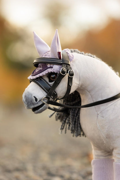 LeMieux Toy Pony Fly Hood - Lilac | Equiflair: Miniature horse tack for kids plush pony toys.