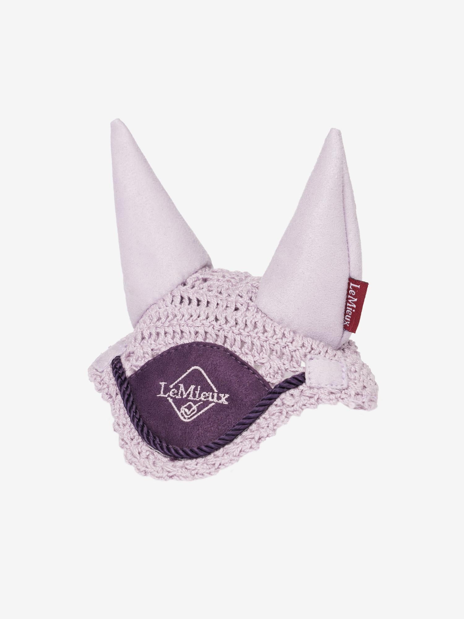 LeMieux Toy Pony Fly Hood - Lilac | Miniature Crochet Horse Bonnet with Suede Ears - Equiflair