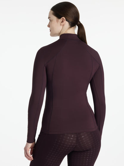 LeMieux Classique Base Layer - Damson - Women's UV50+ Quarter Zip Long Sleeve Riding Top | Equestrian Apparel