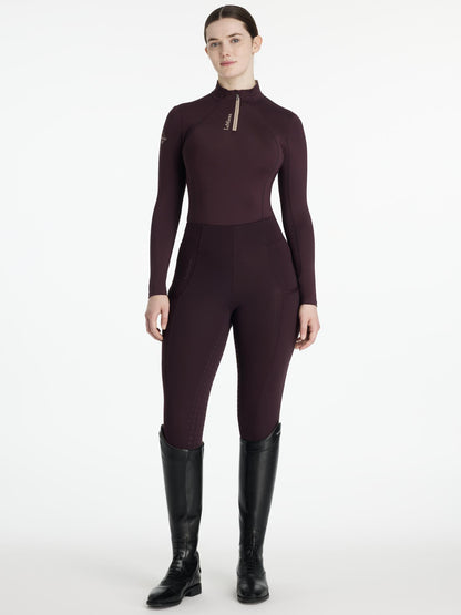 LeMieux Classique Damson Base Layer: Equestrian Riding Shirt - UV50+ Protection & Comfortable Fit