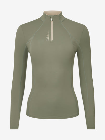 LeMieux Classique Rosemary Base Layer: Quarter Zip, UV50+, Long Sleeve. Equiflair Equestrian Clothing