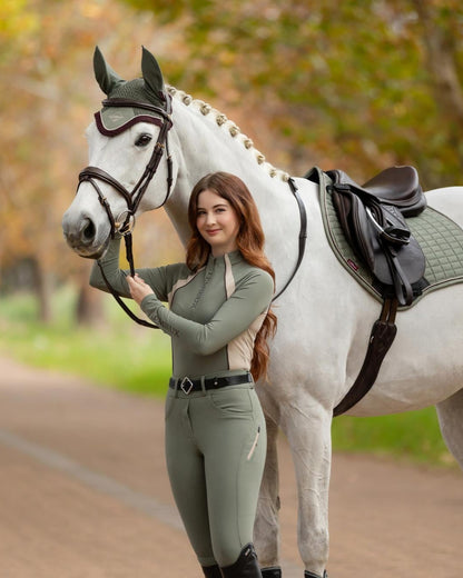 LeMieux Philippa Mesh Base Layer Rosemary. Equestrian Clothing by Equiflair. Performance Horse Riding Apparel.
