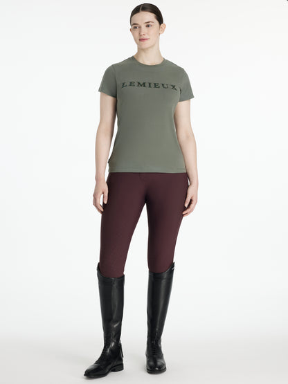 Lemieux Classique Rosemary T-Shirt, Burgundy Breeches, Riding Boots. Equestrian Apparel by Equiflair