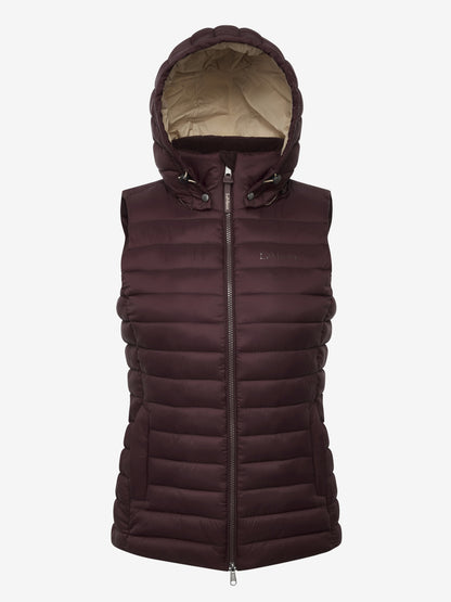 LEMIEUX ROSE HOODED PUFFER GILET DAMSON: Water-resistant Lightweight Gilet with Hood by Equiflair
