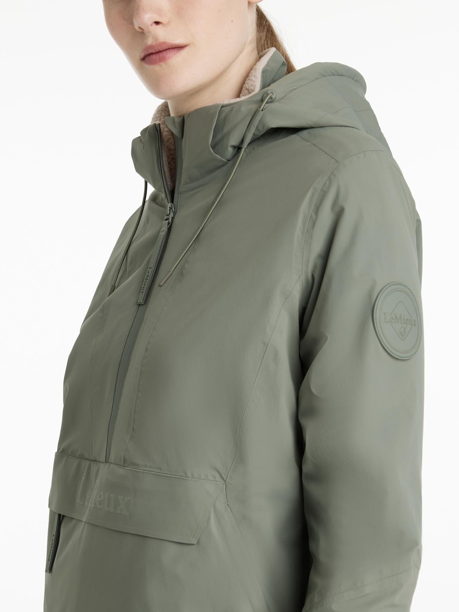 LeMieux Phoebe Waterproof Anorak - Rosemary Green Half Zip - Equestrian & Outdoor Jacket - Equiflair