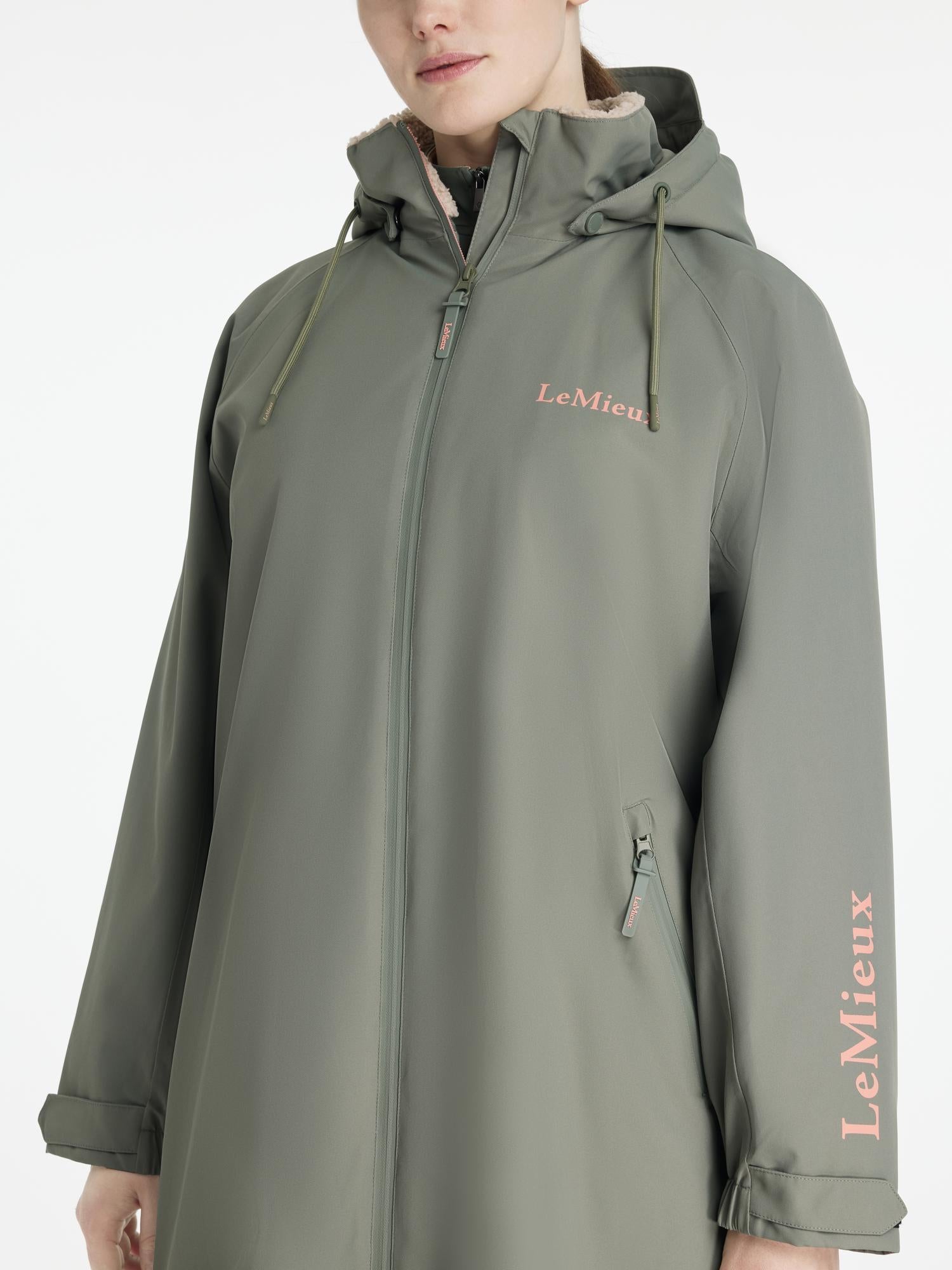 LEMIEUX HYDROSHIELD ROBE ROSEMARY. Waterproof Riding Coat. Full Length. Women's Equestrian Fashion.