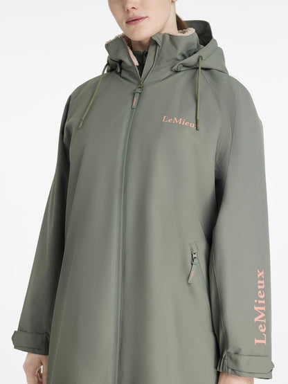 LEMIEUX HYDROSHIELD ROBE ROSEMARY. Waterproof Riding Coat. Full Length. Women's Equestrian Fashion.
