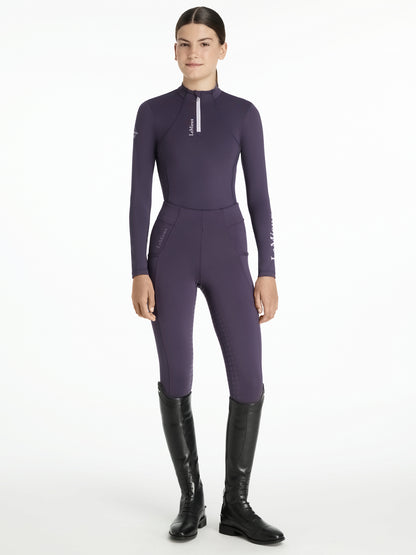 LE MIEUX Young Rider Classique Juniper Base Layer: Equestrian Apparel for Youth. Long Sleeve Riding Shirt, UV50+ protection