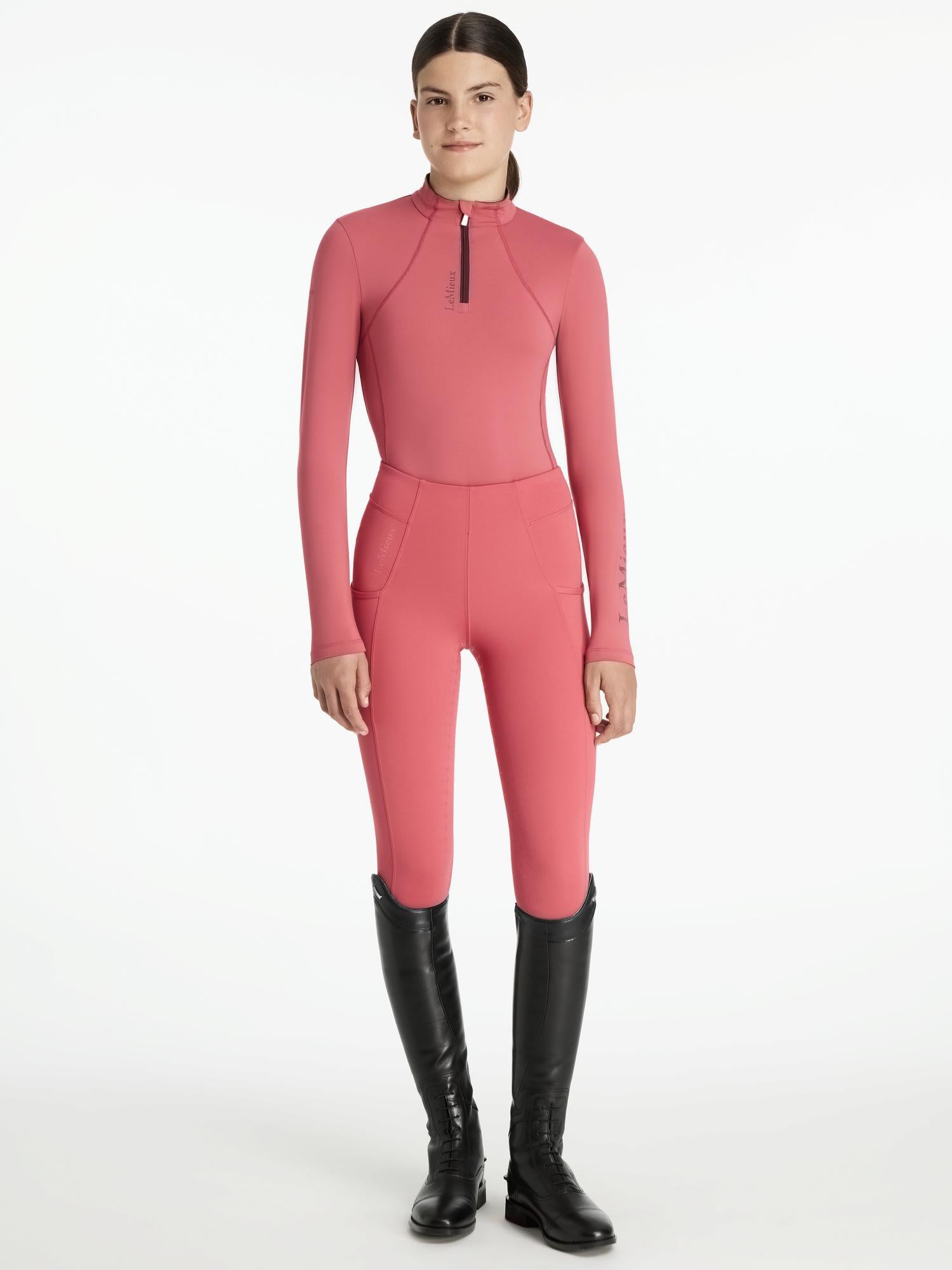 LEMIEUX Young Rider Classique Base Layer Cranberry - Technical Riding Shirt for Kids | Equiflair