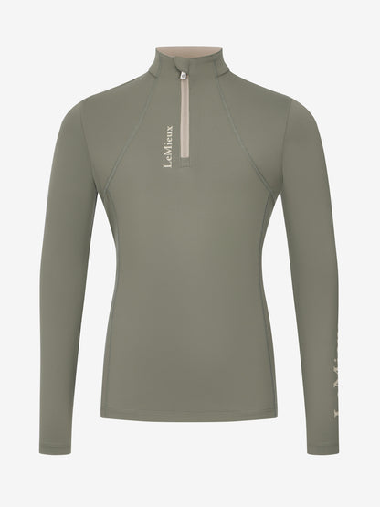 LeMieux Young Rider Classique Base Layer - Rosemary. Youth equestrian riding shirt with UV protection.