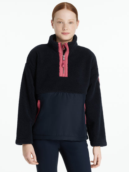 Lemieux Young Rider Tammy Teddy Fleece Navy Quarter Zip Pullover Jacket - Cozy & Stylish Equestrian Apparel for Kids