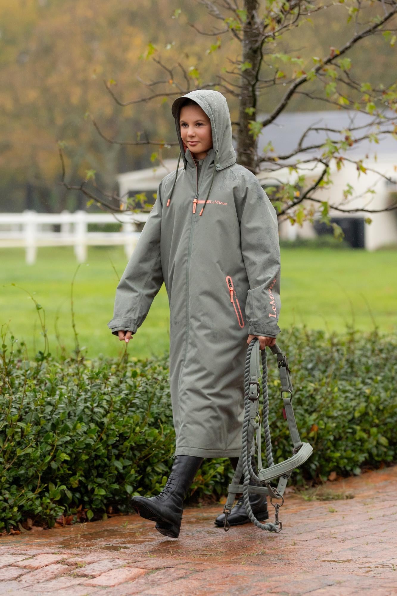 LeMieux Young Rider Hydroshield Robe Rosemary: Waterproof Riding Coat for Kids
