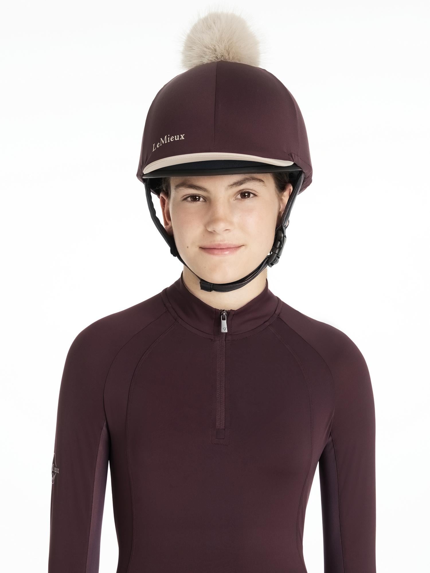 LeMieux Classique Pom Hat Silk Damson