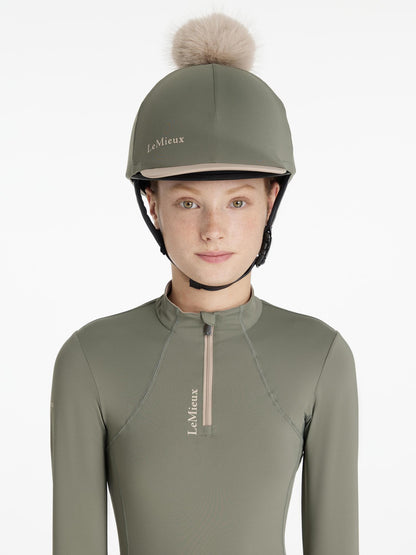 LeMieux Classique Rosemary Pom Hat Silk Equestrian Helmet Cover | Equiflair